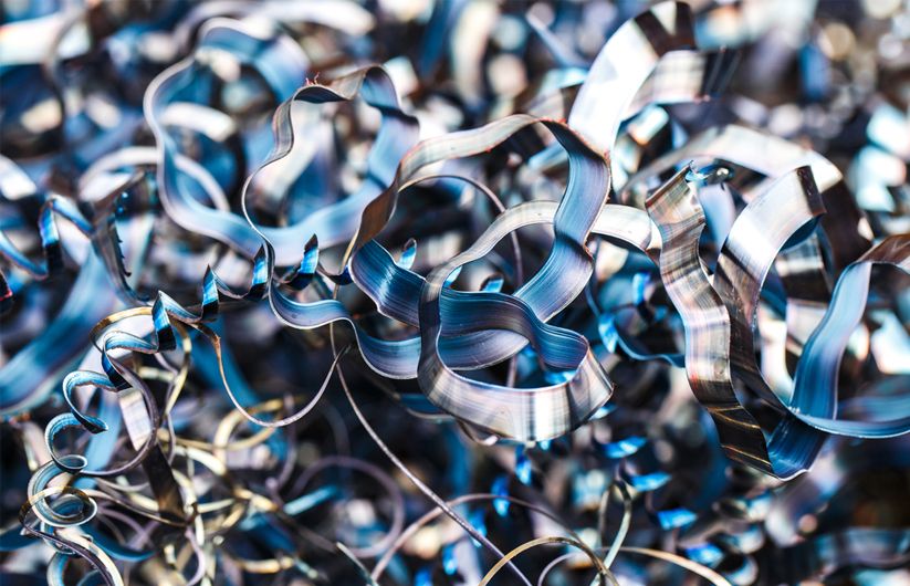 metal waste in factory